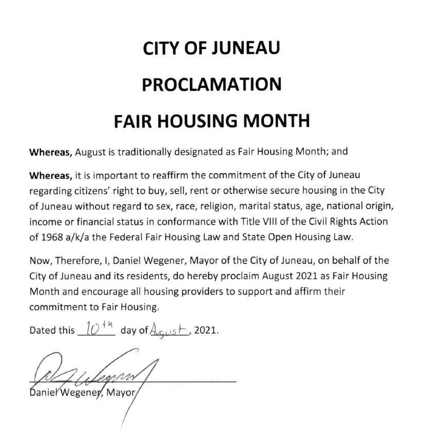 Proclamation -Fair Housing Month